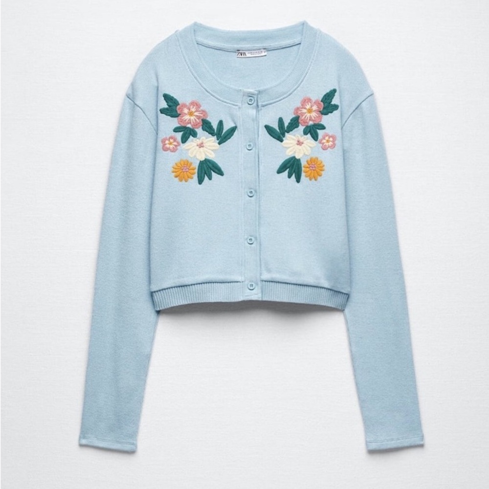 Zara Light Blue Knit Cardigan